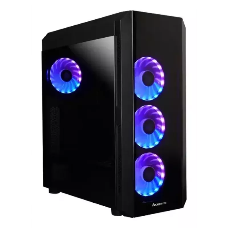 PC Midi Tower korpuss CHIEFTEC SCORPION 3 GL-03B-UC-OP — melns, rūdīts stikls, ATX/Micro-ATX, 3x120mm priekšā + 1x120mm aizmugurē ventilatori