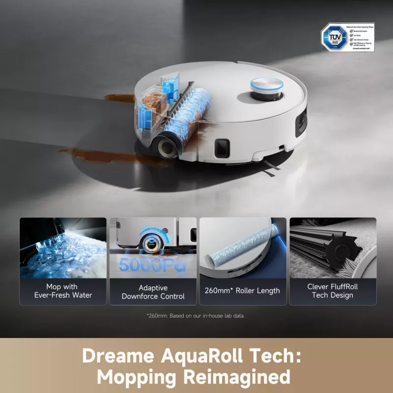 Robot putekļsūcējs Dreame Aqua10 Ultra Roller Complete balts