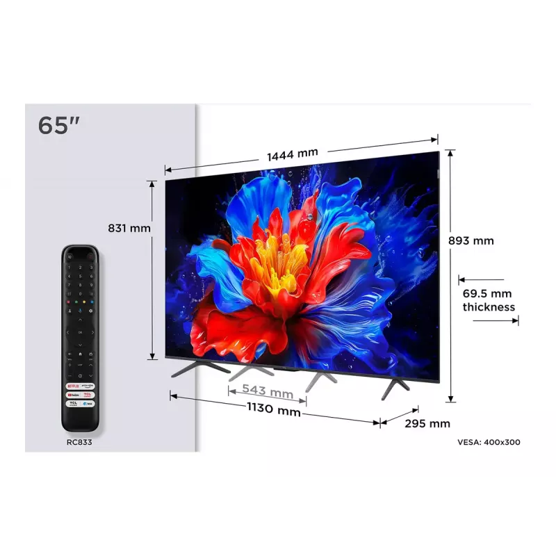 Televizors TCL P8K 65 collu 4K QLED 3840 x 2160