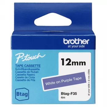 Etiķešu lente Brother BTAG-F31 melns uz violeta 1.2 cm 4 m