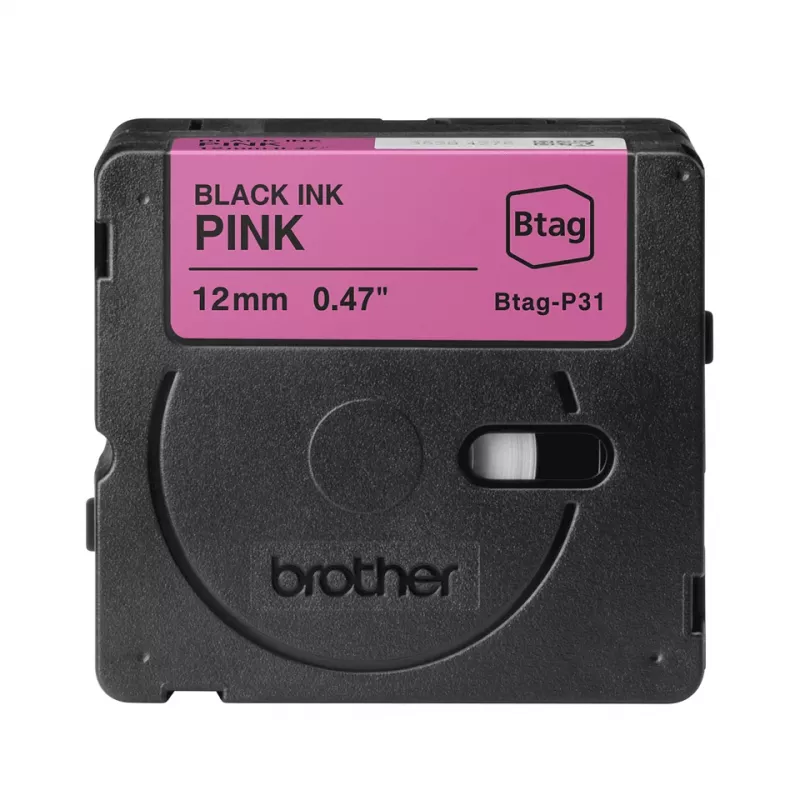 Lentu etiķešu printerim Brother BTAG-P31 Melns uz rozā 1,2 cm 4 m