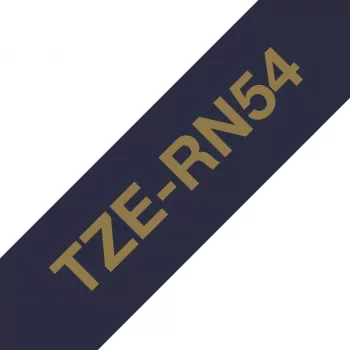 Brother TZE-RN54 etiķešu lente Zelts uz tumši zilas