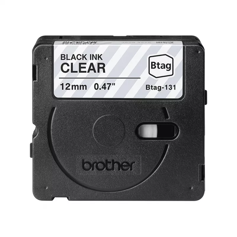 Līmējamā lente Brother BTAG-131 Melna uz caurspīdīgas 1,2 cm 4 m