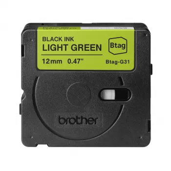 Brother BTAG-G31 līmlente melna uz zaļas 1,2 cm 4 m
