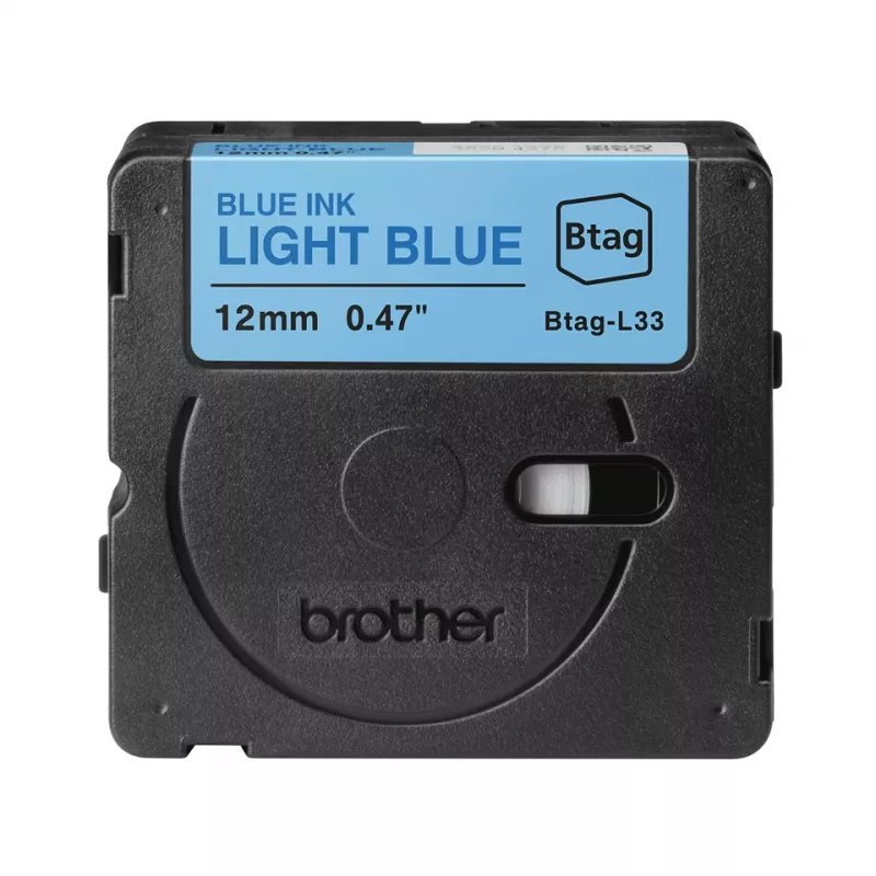 Uzlīmju lente Brother BTAG-L33 zila uz gaiši zilas 1.2 cm 4 m
