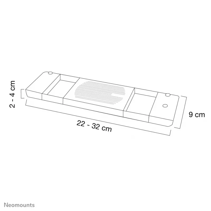 Neomounts NSLC200 Klēpjdatora dzesētājs 10-22 collas - universāls, Melns, Plastmasa, 10 kg, 55,9 cm (22 collas), 25,4 cm (10 collas), 0 - 10°