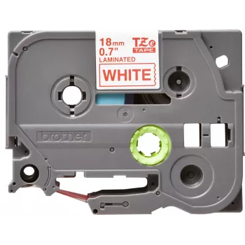 Laminēta lente Brother TZe242 18 mm sarkans uz balta