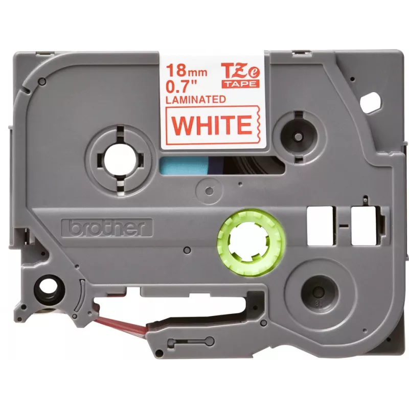 Laminēta lente Brother TZe242 18 mm sarkans uz balta