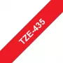 Brother TZE-435 līmlente balta uz sarkana