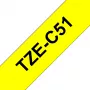 Brother laminēta lente TZe melna uz fluorescējoši dzeltena fona 2,4 cm 5 m