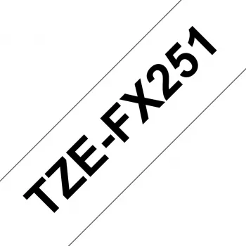 Laminēta lente Brother TZEFX251 melns uz balta 2.4 cm