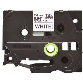 Laminēta lente Brother TZEFX251 melns uz balta 2.4 cm