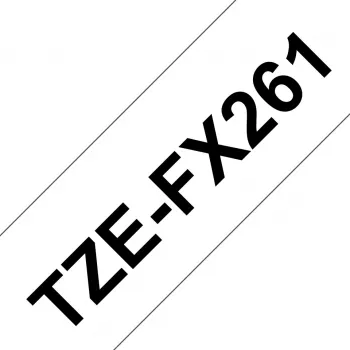 Brother TZE-FX261 etiķešu lente — melns uz balta