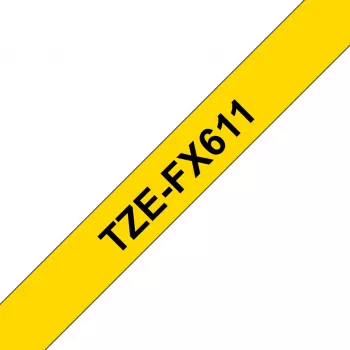 Brother TZE-FX611 līmlente melns uz dzeltena