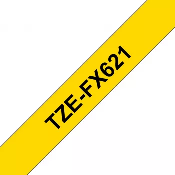 Brother TZE-FX621 līmlente, melns uz dzeltena
