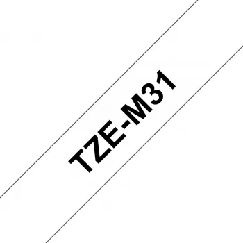 Brother TZE-M31 etiķešu lente, melna uz caurspīdīga fona