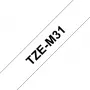 Brother TZE-M31 etiķešu lente, melna uz caurspīdīga fona