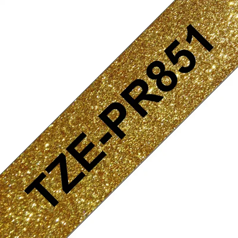Brother TZE-PR851 uzlīmju lente Melns uz zelta