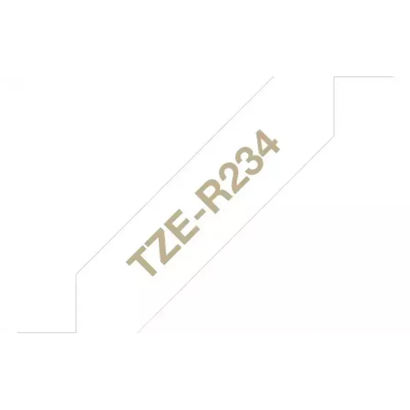 Brother TZE-R234 lentes uzlīmju lente Zelts uz balta
