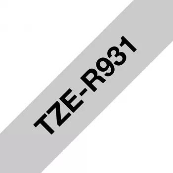 Brother TZE-R931 lente etiķešu izgatavošanai Melns uz sudraba