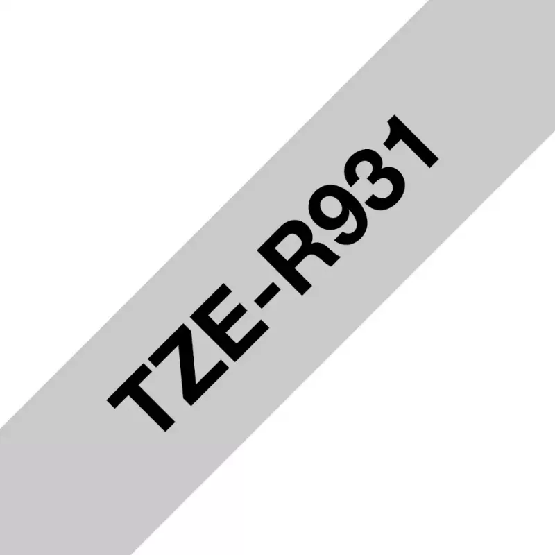 Brother TZE-R931 lente etiķešu izgatavošanai Melns uz sudraba