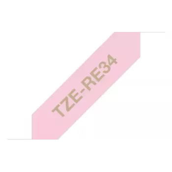 Brother TZE-RE34 lentes uzlīmju izgatavošanai Zelts uz Rozā