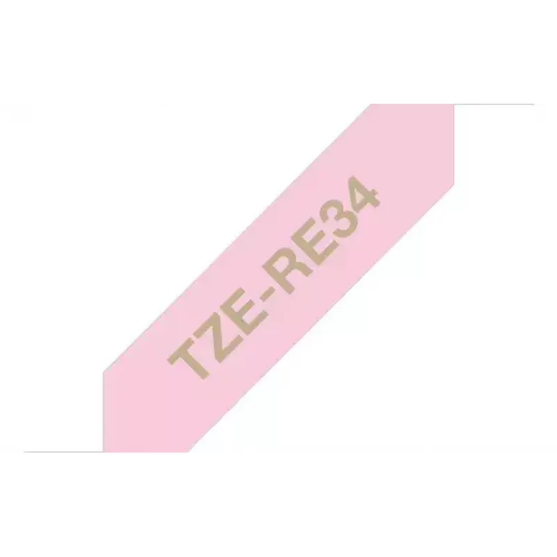 Brother TZE-RE34 lentes uzlīmju izgatavošanai Zelts uz Rozā