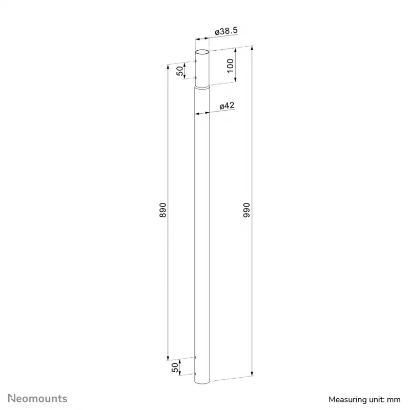 Neomounts ACL25-500BL pagarinājuma stienis projektora griestu stiprinājumam - augstums 89 cm