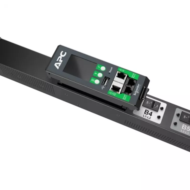 APC NetShelter Rack PDU Advanced, uzskaitīts, 3 fāzes, 11kW 400V 16A vai 11.5kW 415V 20A, 42 izejas, IEC309