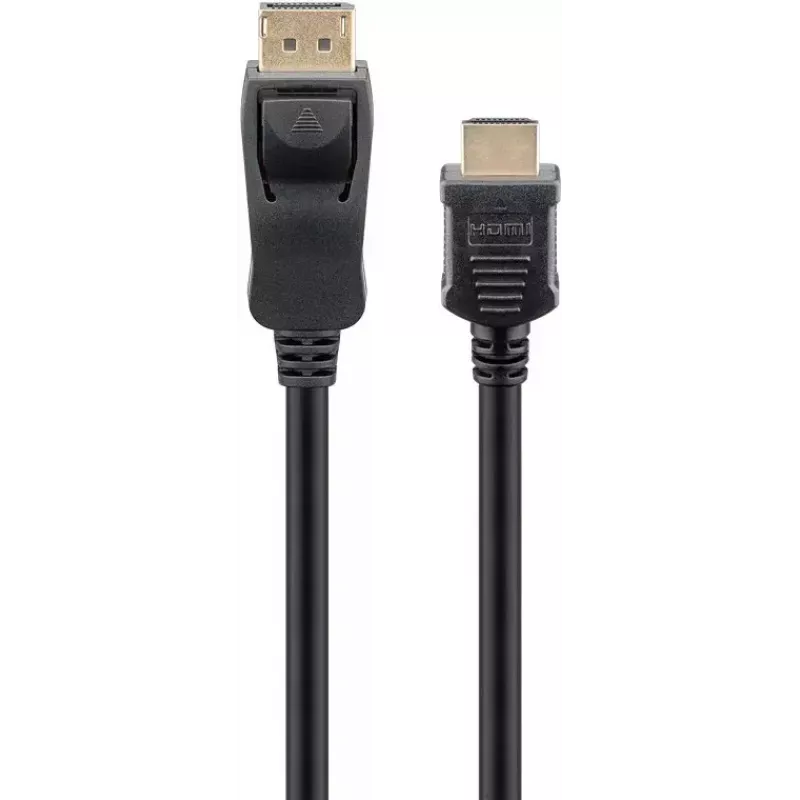 Goobay DisplayPort–HDMI adaptera kabelis 5 m, 1. savienotājs DisplayPort, 2. savienotājs HDMI A tipa