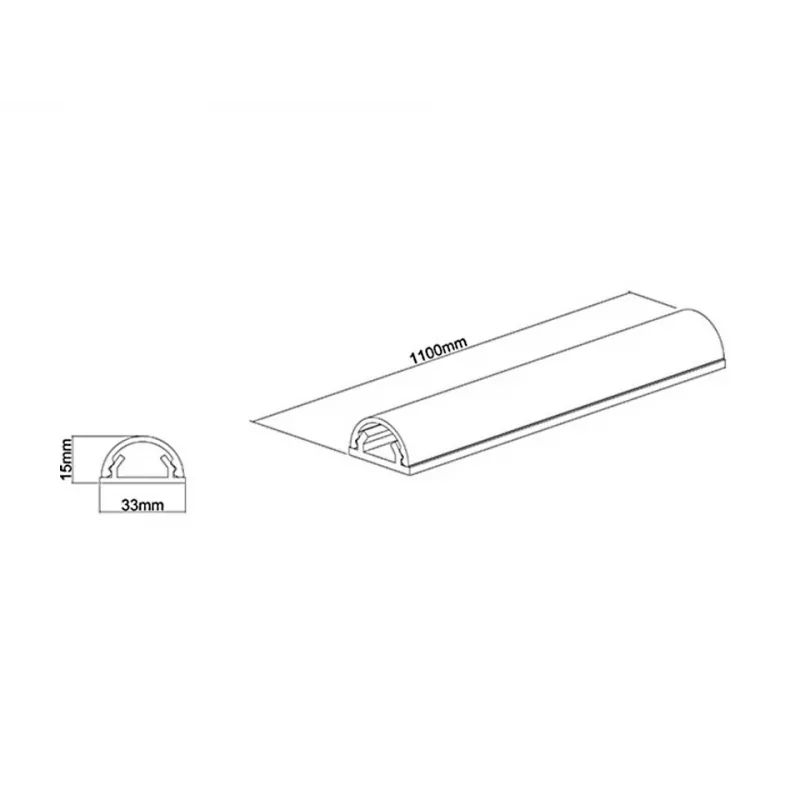 Multibrackets M Universal kabelis Cover Aluminium 33mm-W 1100-L Metallic