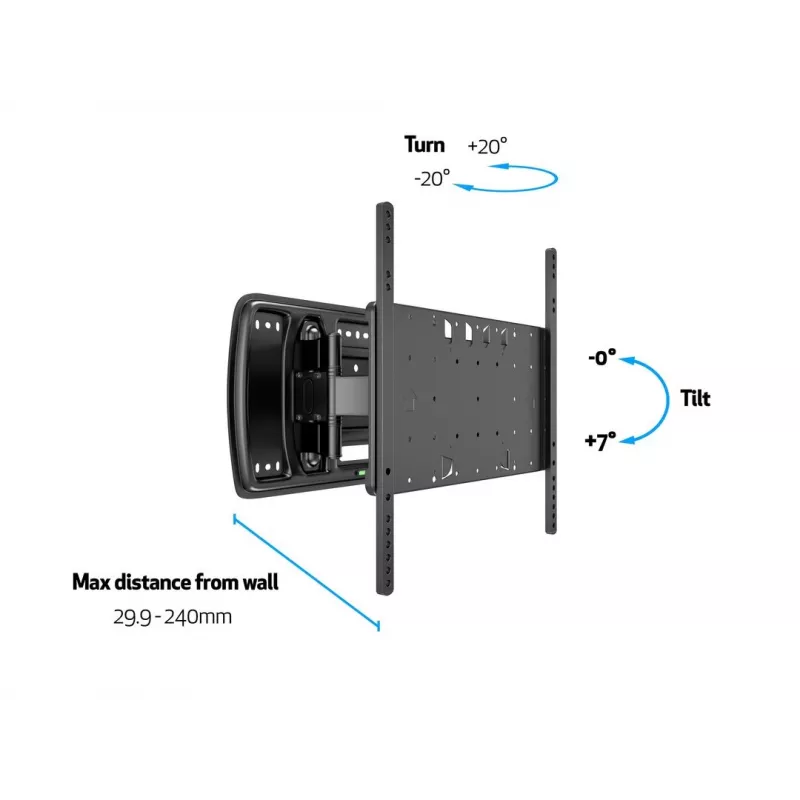 Montāžas kronšteins Multibrackets M VESA Super plāns Tilt & Turn