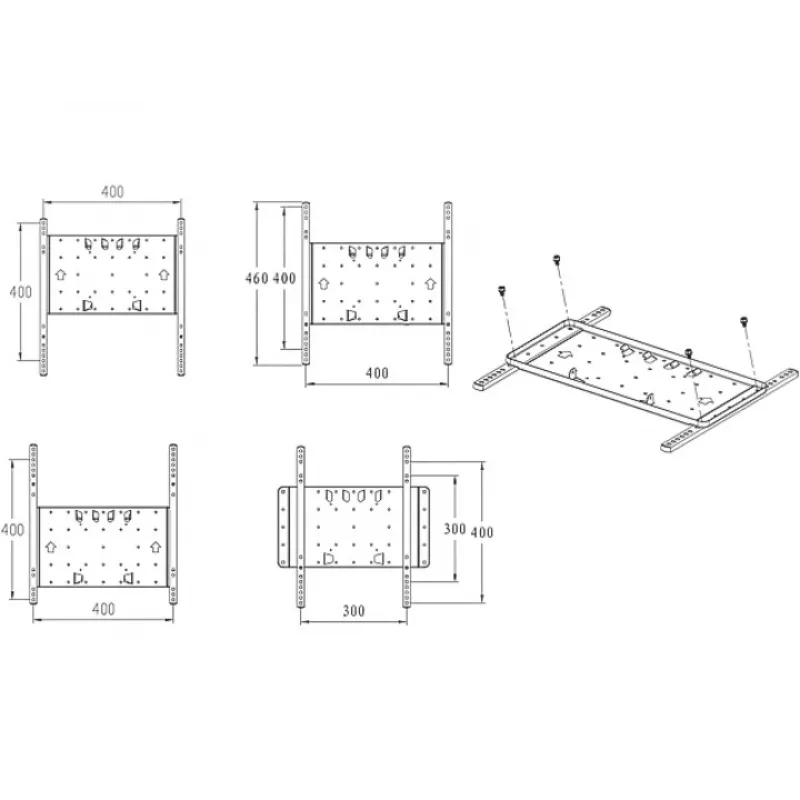 Montāžas kronšteins Multibrackets M VESA Super plāns Tilt & Turn