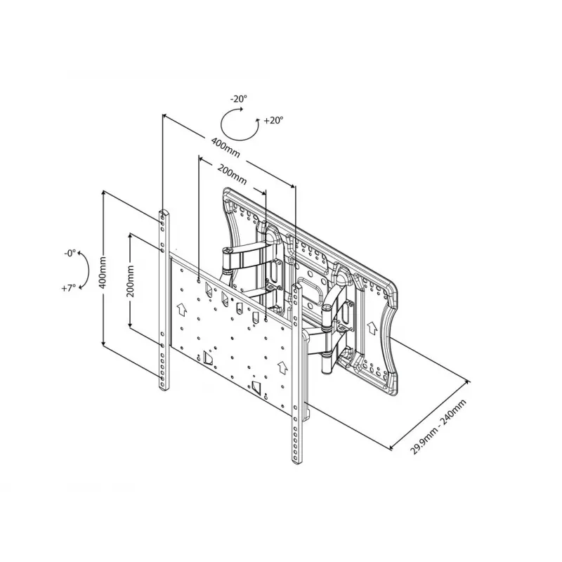 Montāžas kronšteins Multibrackets M VESA Super plāns Tilt & Turn