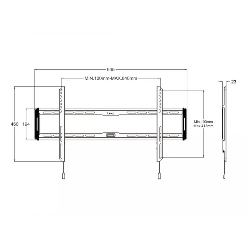 Multibrackets M universāls sienas stiprinājums Fixed Large melns