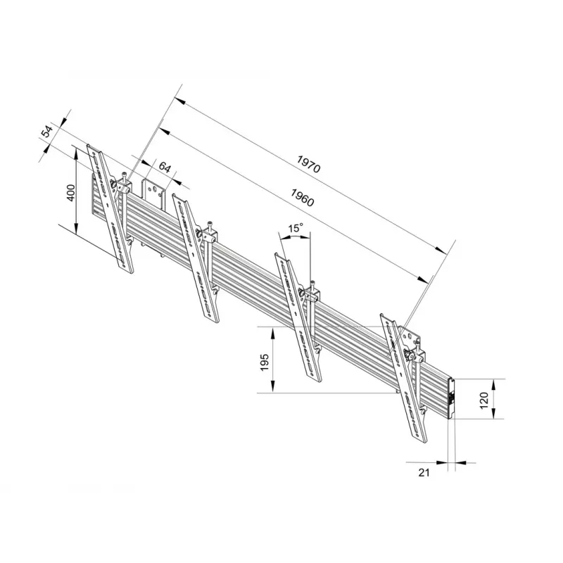 Sienas stiprinājums Multibrackets M Wallmount Pro MBW2U Tilt Melns