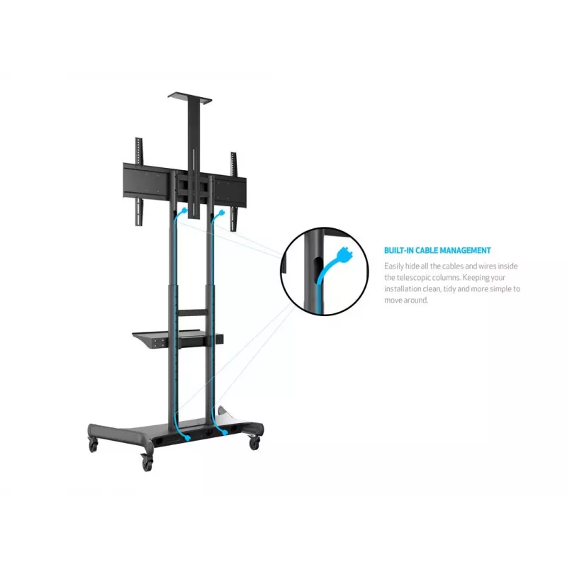 Multibrackets M Public Floorstand Basic 180 ar plauktu un kameras turētāju