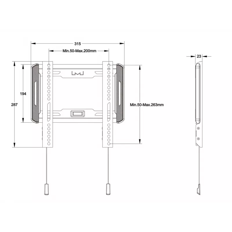 Multibrackets M Universal Wallmount Fixed Small Melns