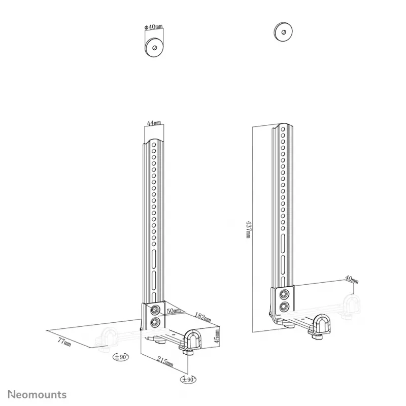 Neomounts AWL29-650BL1 videobāra/skaņu paneļa turētājs VESA - maks. 15 kg - universāls
