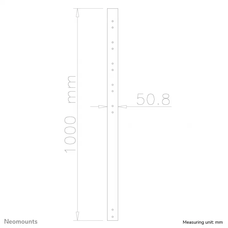 Neomounts FPMA-CP100Melns pagarinājuma stienis TV griestu stiprinājumam - augstums 100 cm