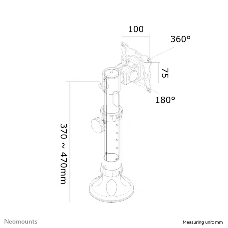 Neomounts FPMA-D025Melns Monitora kronšteins 10-30 collas - noliecams