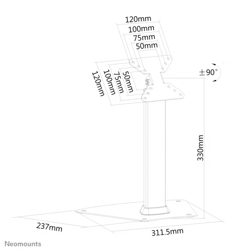 Neomounts FPMA-D1500SILVER monitora statīvs 10-32 collas
