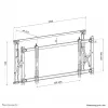 Video sienas stiprinājums Neomounts LED-VW1750Melns — viena ekrāna, atbalsta 32 collas–55 collas, maks. 35 kg, VESA 200x200–600x400, melns