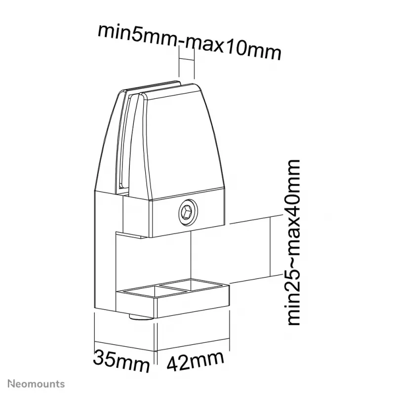 Neomounts NS-CLMP40balta galda skavu komplekts (2 gab.) - maks. 5 kg