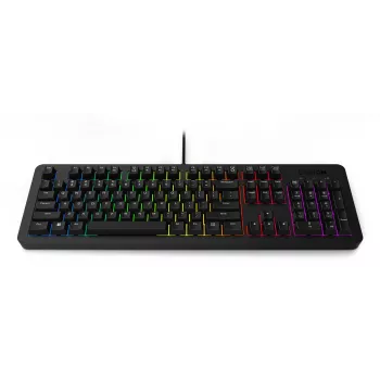 Vadu spēļu klaviatūra Lenovo K310 — pilna izmēra 100%, USB, US angļu valoda, RGB fona apgaismojums, melna, 1,8 m kabelis