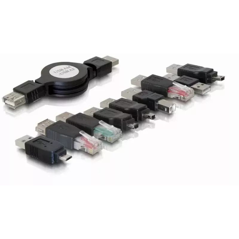 USB adapteru komplekts DeLOCK 18612 melns 10 detaļas