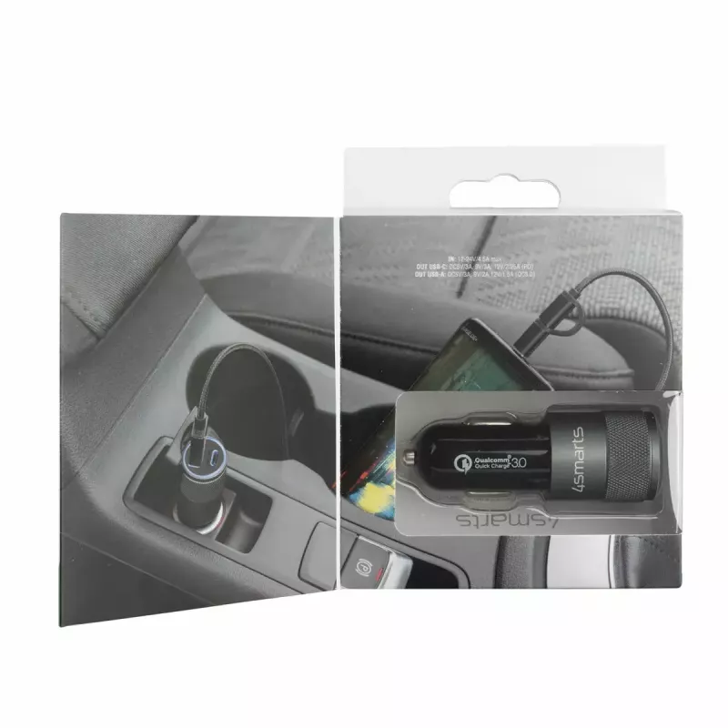 Mobilās ierīces lādētājs 4smarts 464448 Universāls Melns Cigarešu aizdedzinātājs Auto