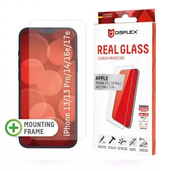 Displex ekrāna aizsargs (10H) Apple iPhone iPhone 13/13 Pro/14/16e/17e, Eco montāžas rāmis, izturīgs pret skrāpējumiem