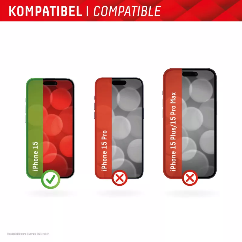 Displex ekrāna aizsargstikls + maciņš Apple iPhone 15, Eco montāžas rāmis, izturīgs pret skrāpējumiem
