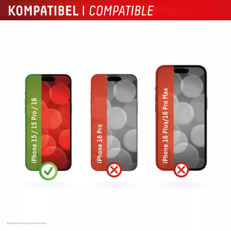 Displex Screen Protector (10H) Apple iPhone 15/15 Pro/16, Eco montāžas rāmis, skrāpējumizturīgs
